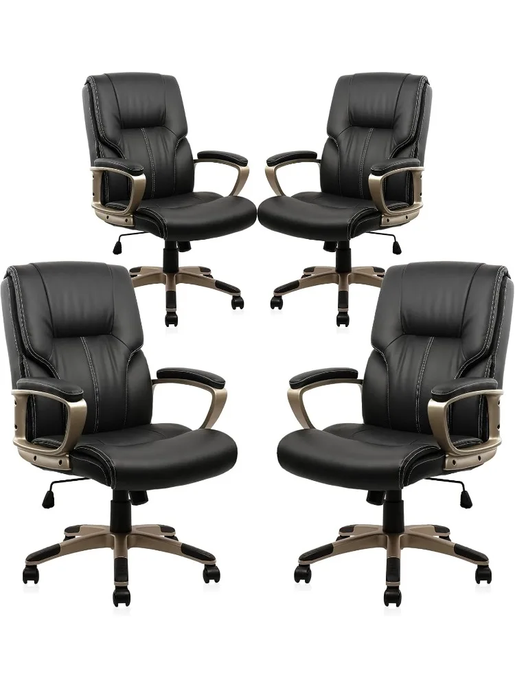 

Office Chair with High Back, PU Leather Chairs with Wheels and Arms, Managerial Chairs with Soft Padded Armres