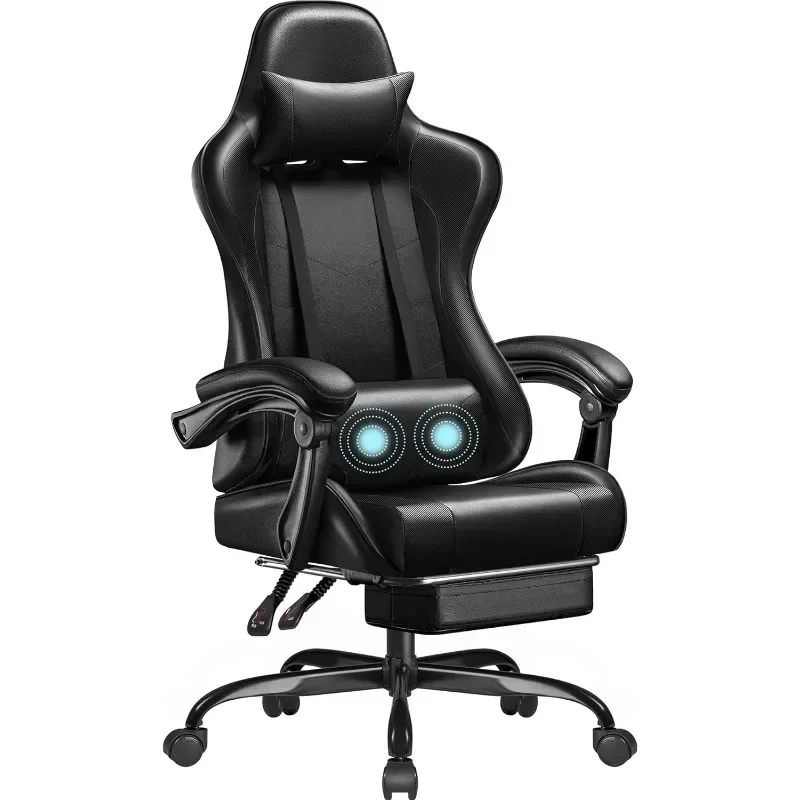 Homall Gaming Chair, Video Game Chair with Footrest and Massage Lumbar Support, Ergonomic Computer Chair Height Adjustable