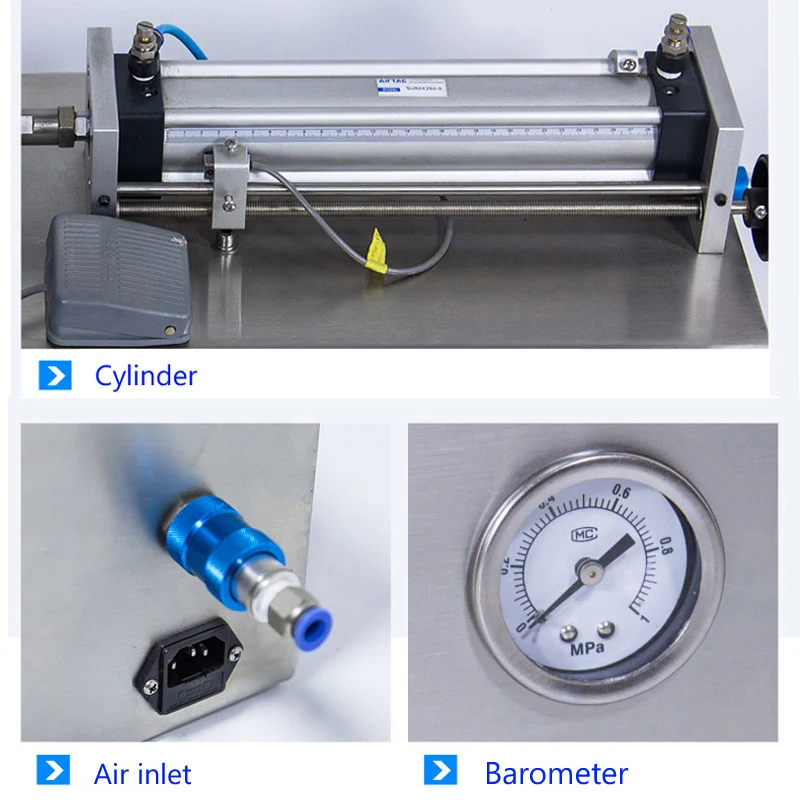 Máquina de llenado de líquidos de un solo cabezal, máquina de llenado comercial de acero inoxidable