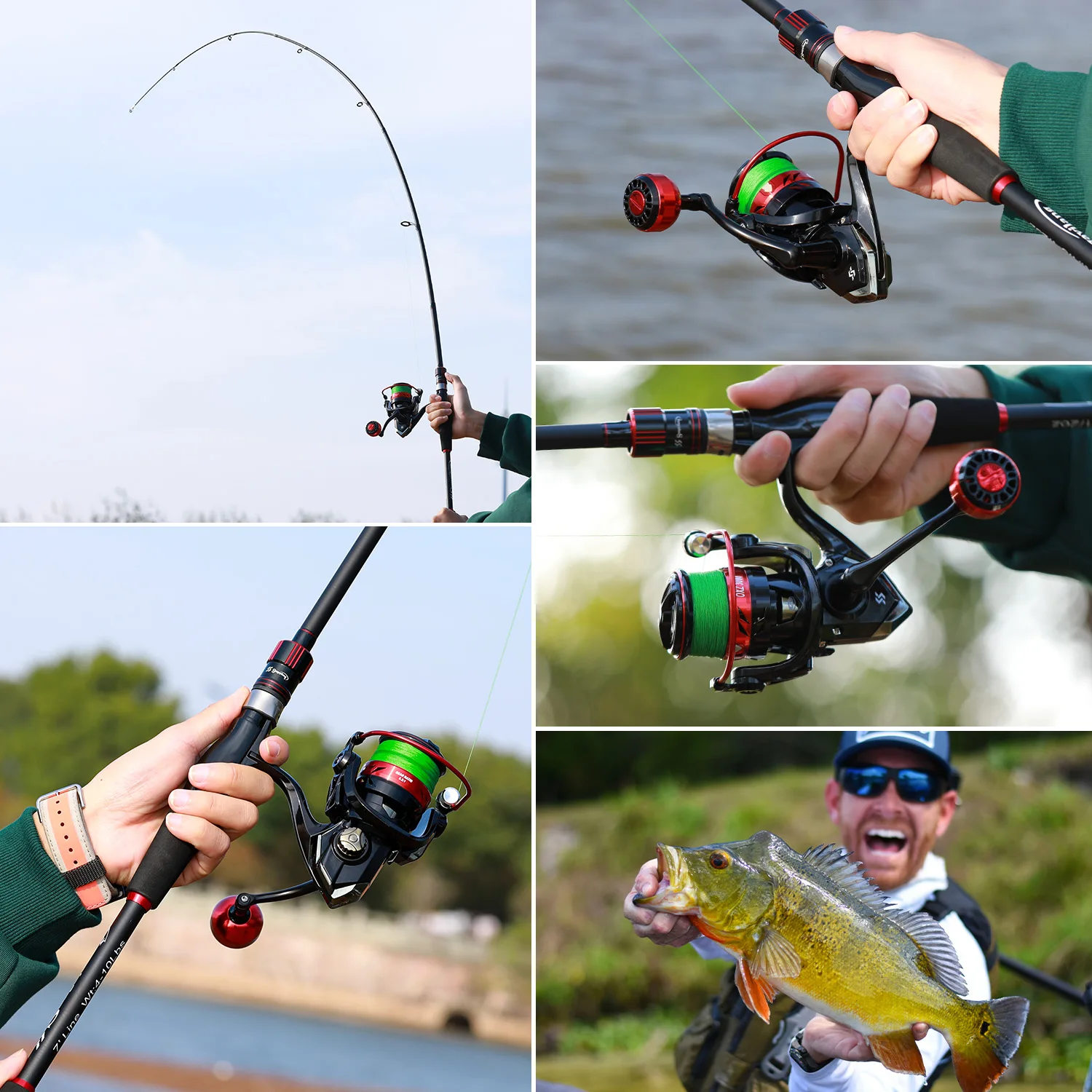 Sougayilang الغزل خفيفة الكربون الصيد رود إيفا مقبض ماكس السحب 5 كجم لسمك السلمون المرقط باس الكارب صيد المياه العذبة Pesca #6