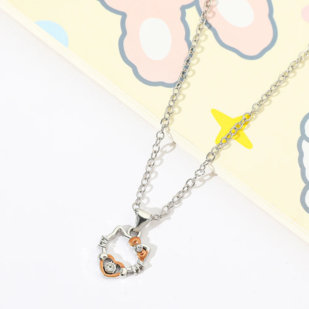 Anime Sanrio Hello Kitty Halskette Niedliche Cartoon-Figur Hello Kitty Strass Anhänger Halskette Kawaii Schmuck Accessoires Geschenke