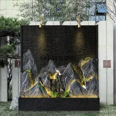 Water curtain wall home screen courtyard rockery fountain circulating water company living room humidification ornament