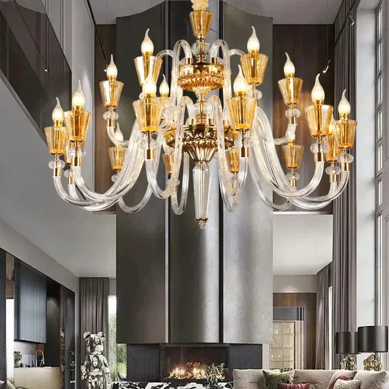 

MUIUH Modern Crystal Pendent Lamp French Luxury Living Room Restaurant Bedroom Villa Clothing Store Beauty Salon LED Chandelie