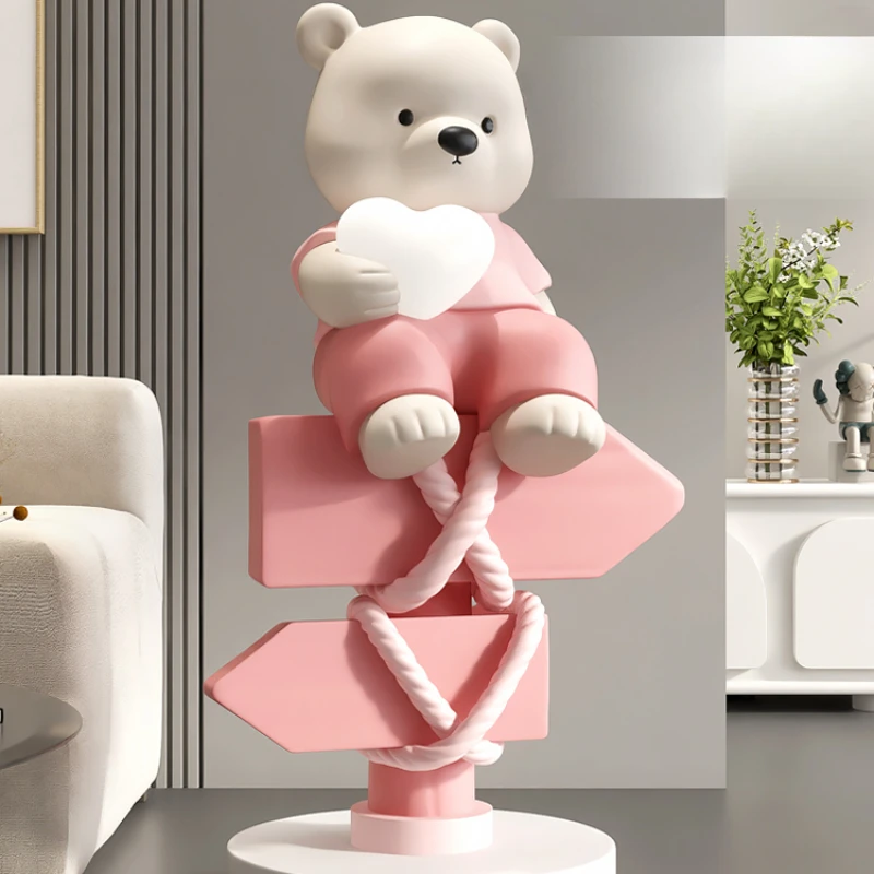 Cartoon bear, large floor ornaments, Internet celebrity home decorations, living room, TV cabinet, sofa