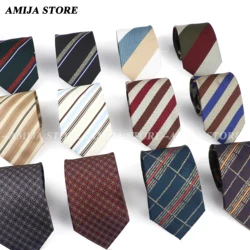 Luxury Men's Tie Jacquard Woven Striped Neckties Classic Plaid Gold Navy Blue Red Wedding Ties Dots Neck Tie Apparel Accessories