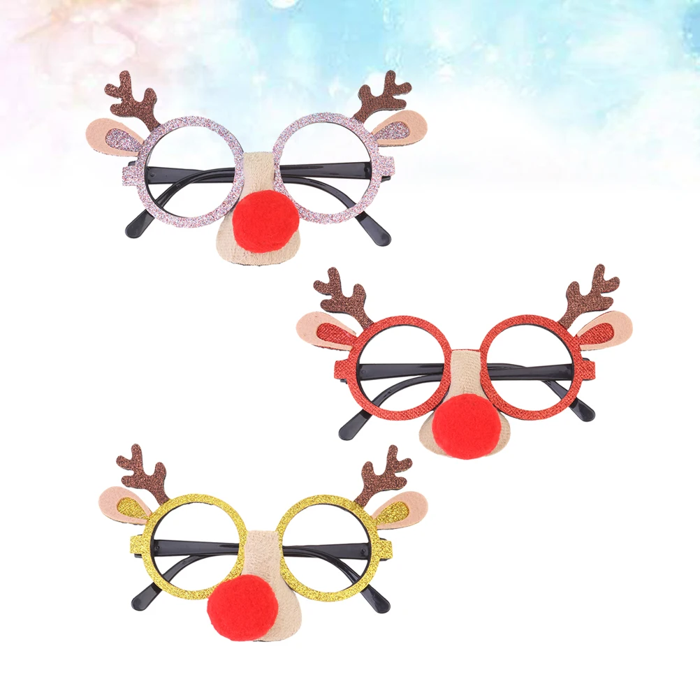 

3 шт., оправа для очков для вечеринок, рождественская тематическая одежда для глаз, забавный реквизит для розыгрыша для маскарада, танцевальной вечеринки, праздничные принадлежности