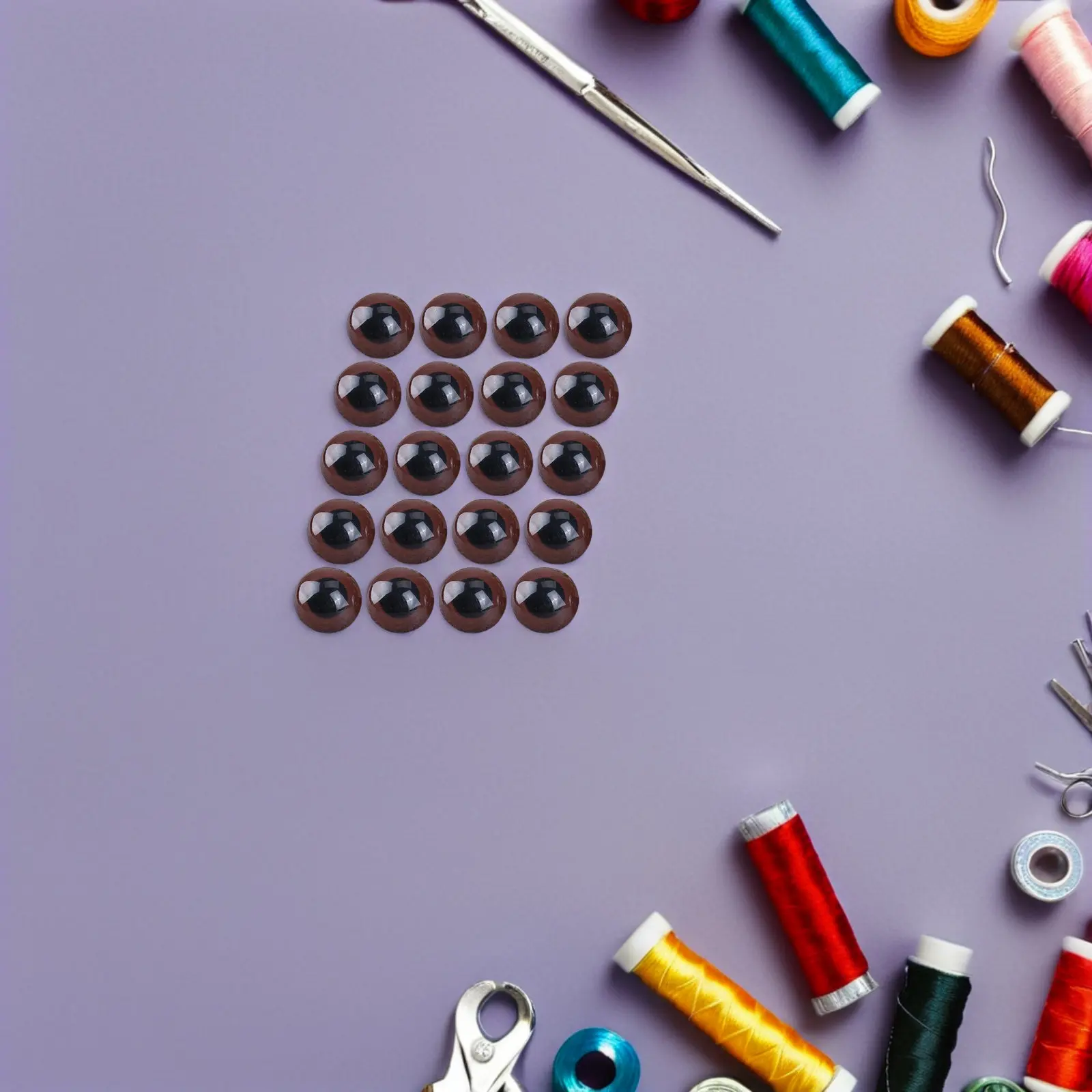 20Pcs 30Mm Brown Art Safety Eyes Dazzling Sparkle Natural Tone for Crochet Amigurumi Stuffed Animal Projects Hollow Craft