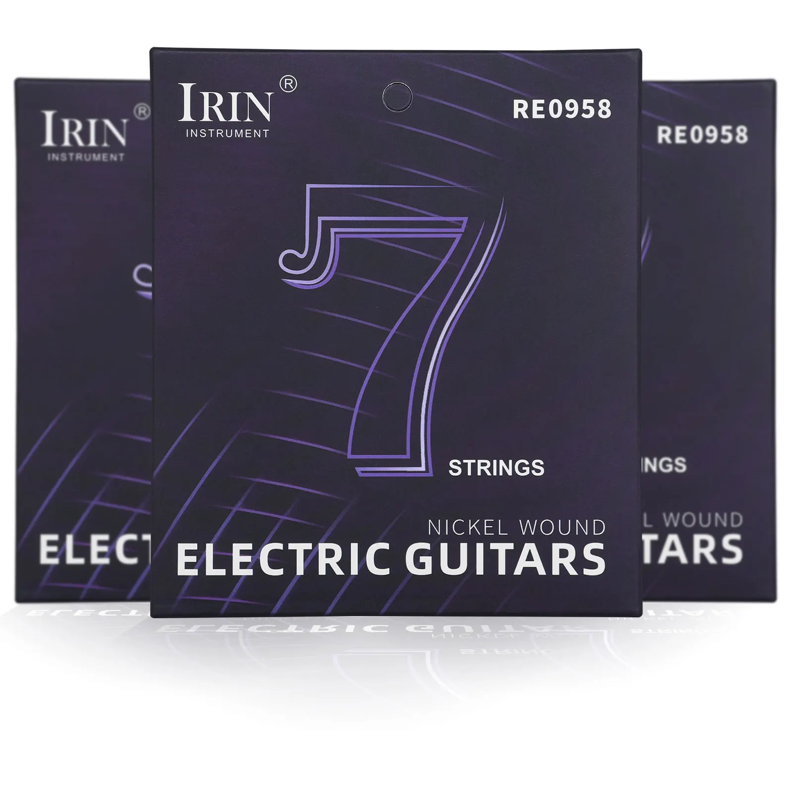 IRIN 7-String Electric Guitar Strings – Hexagonal Steel Core Nickel Wound USA Steel Gold Ball Ends7 Strings Durable Tone Parts