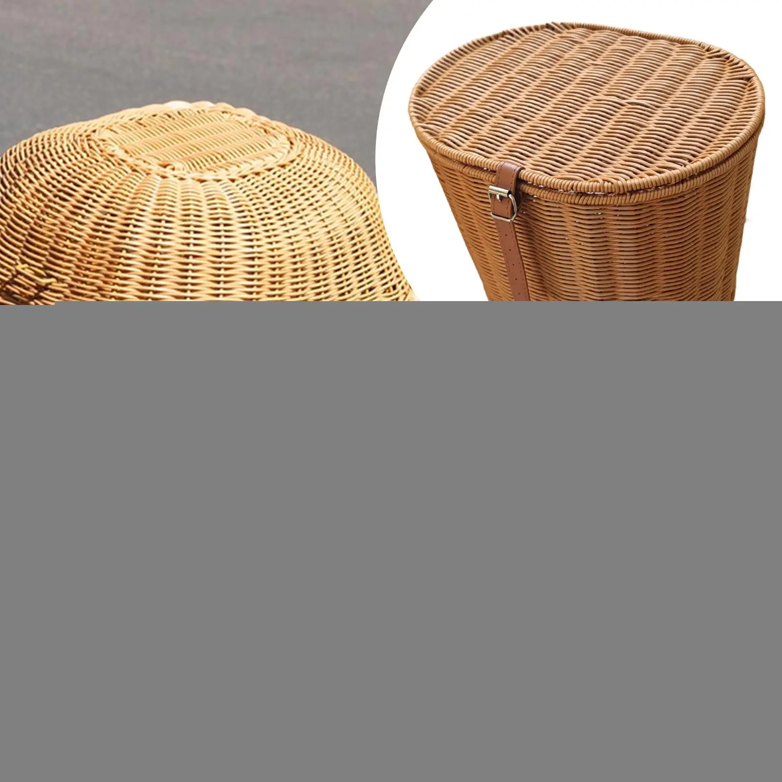 Front Bike Basket with Lid Hand Woven Vintage for Girls Women Handmade Fits Kids