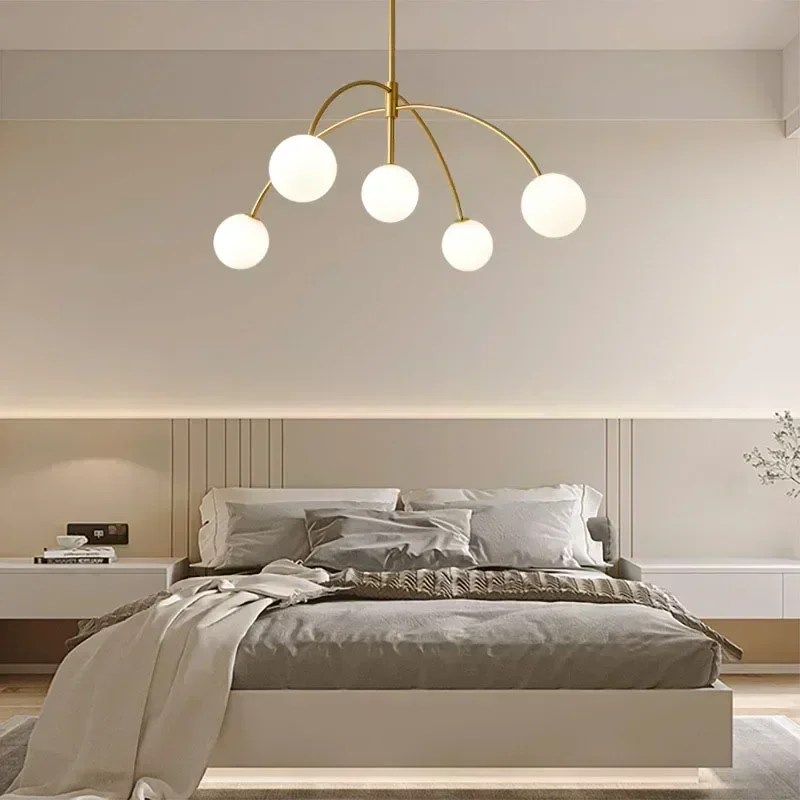 Winfordo Modern Hanging Chandeliers Light Fixture Glass Ball Pendant Lamps for Living Room Dining Room Bedroom Home Decor