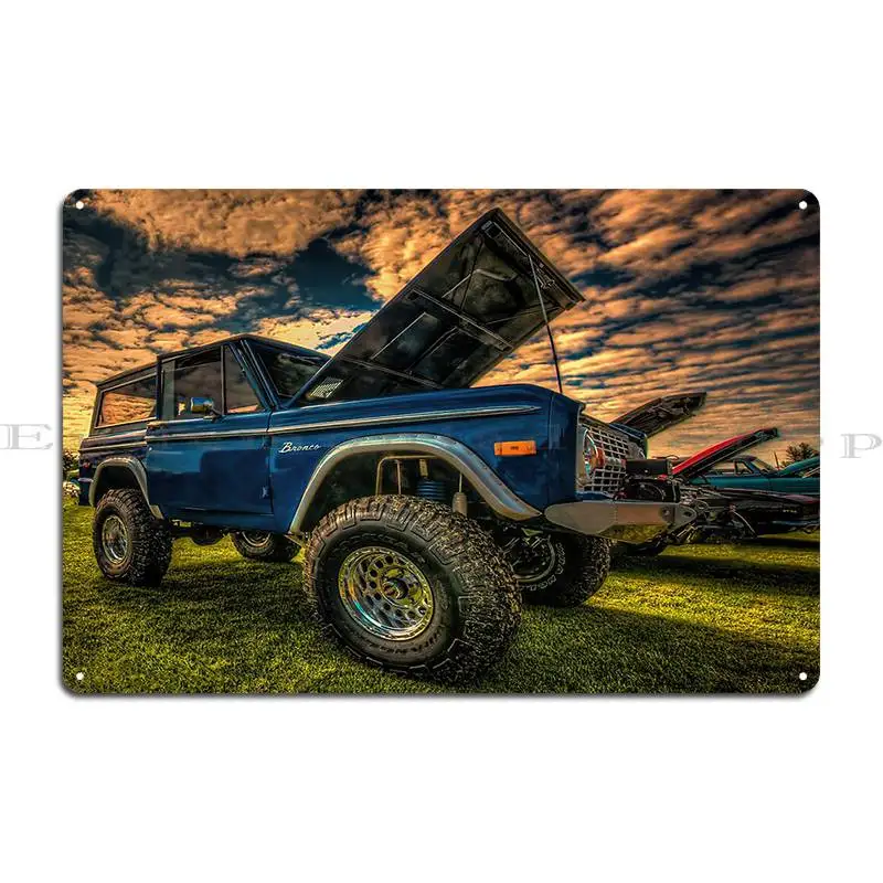 Bronco Rising Metal Plaque Poster Painting Rusty Customize Club Club Bar Tin Sign Poster