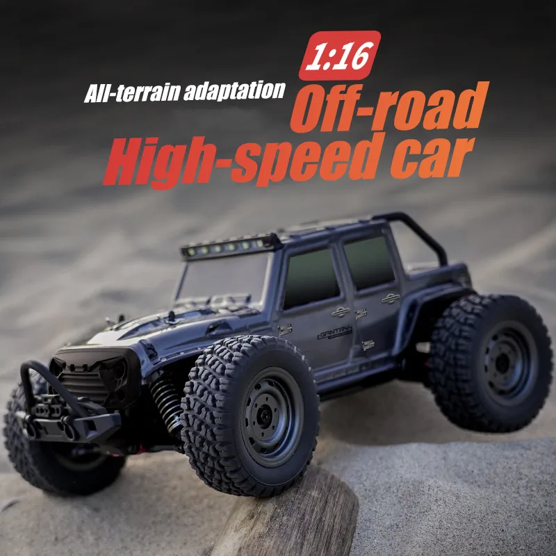 Professionale 50 Km/h 1/16 2.4GHz 4WD RC Auto Da Corsa Spazzola Forte Motore Magnetico 5 fili Sterzo Primavera Ammortizzatore Arrampicata giocattolo