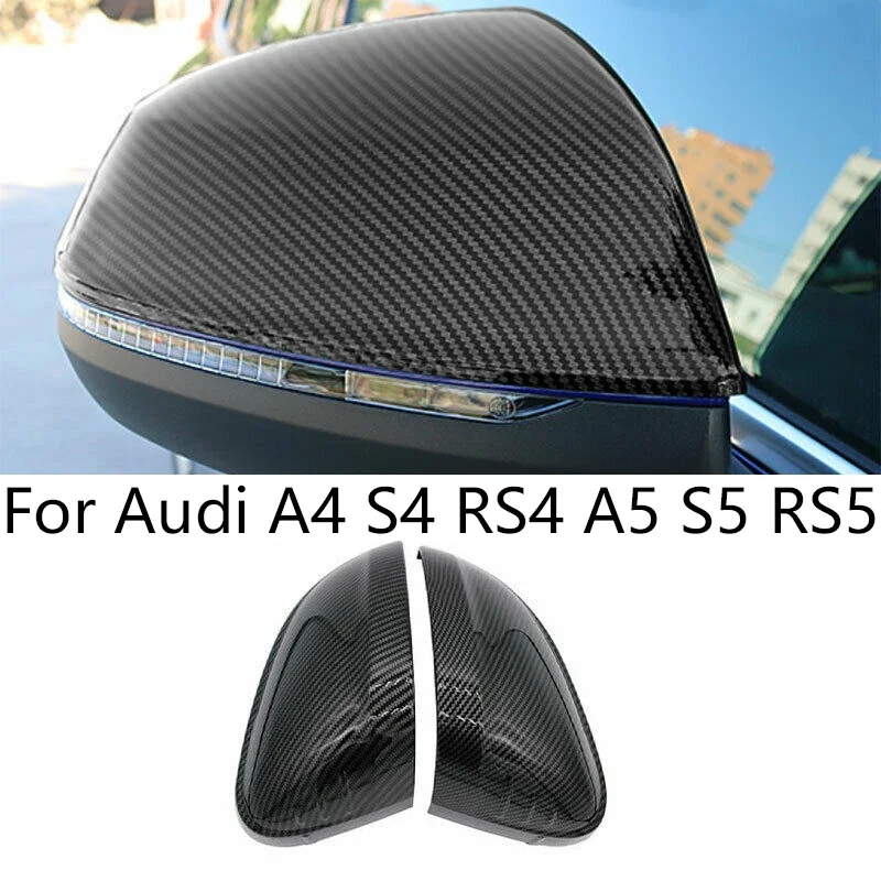 

Car Side Rearview Mirror Covers For Audi A4 A5 B9 2017 2018 2019 S4 S5 RS5 Allroad Quattro Side Mirror Cover Trim Cap Shell Case