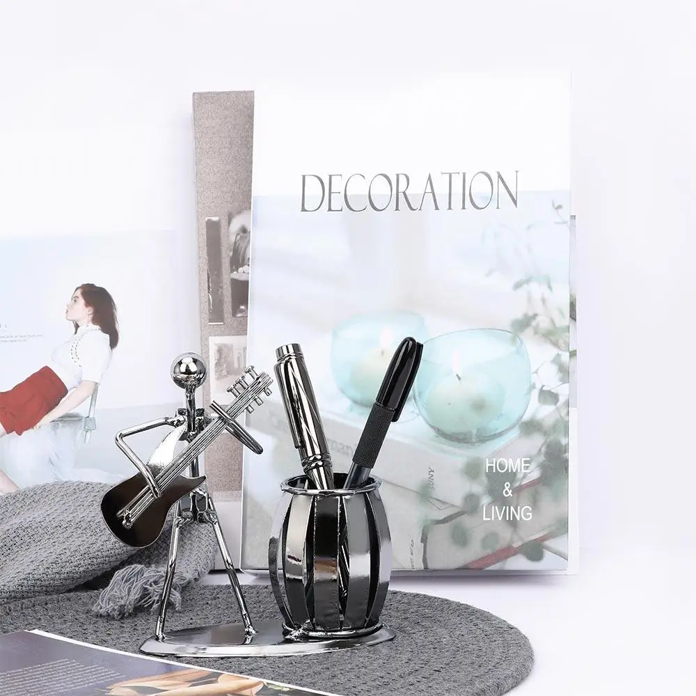 

Инструмент играет на гитаре, новинка, ваза, стол, аккуратный горшок для карандашей, канцелярские принадлежности, органайзер, контейнер, школьный офис