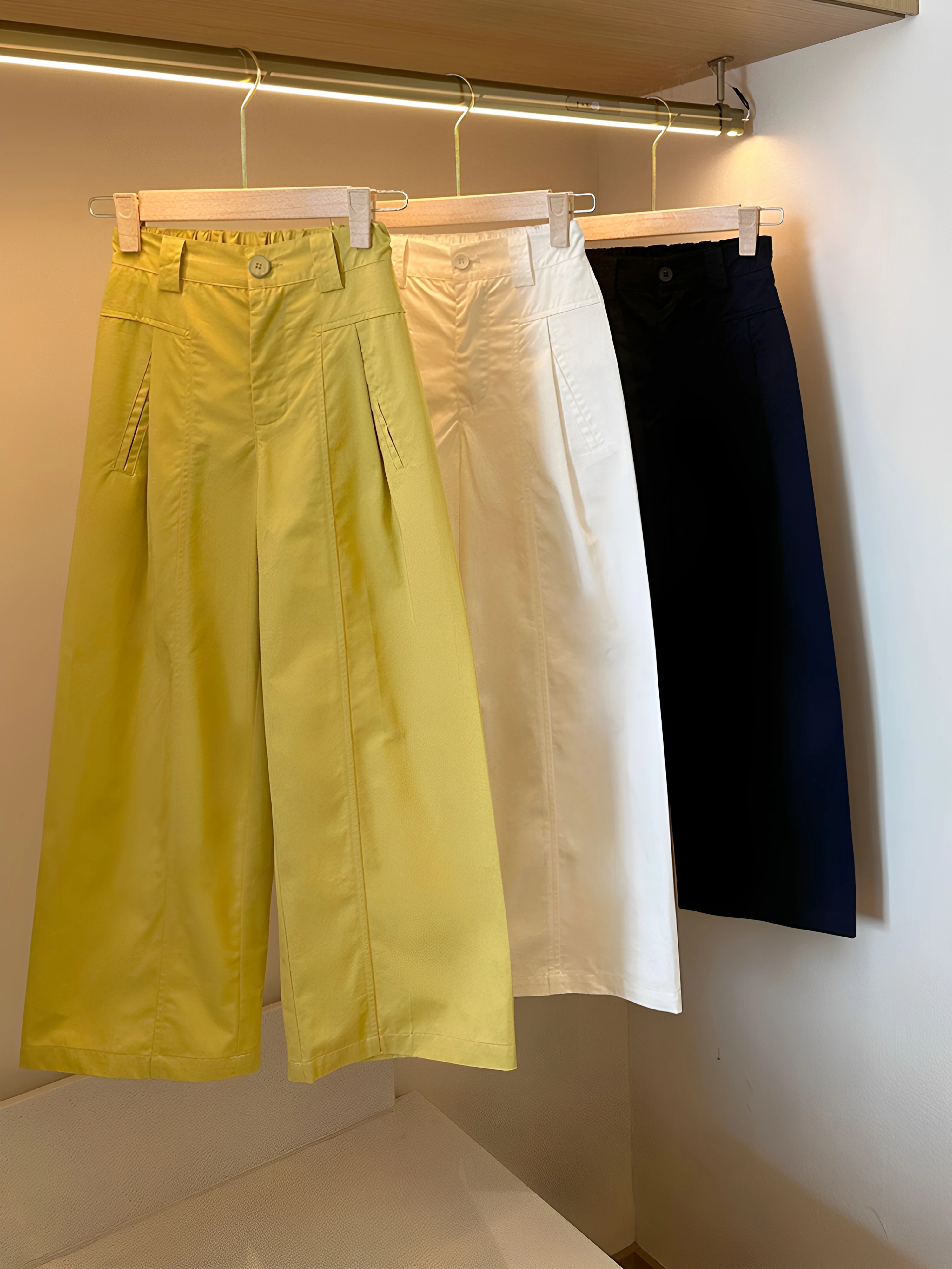 High Waist Straight Leg Casual Pants Women's Summer New Style Three Dimensional Tailoring Pure Color Slimming Wide Leg Nine P...