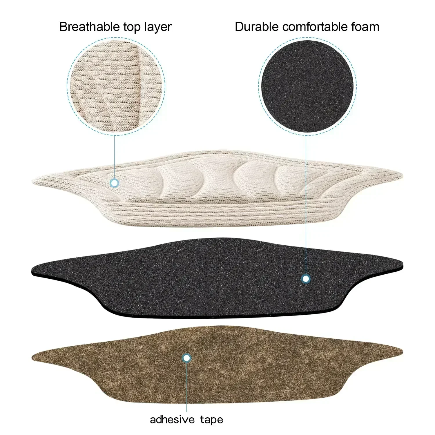 Semelles intérieures de talon pour chaussures, coussinets de talon pour chaussures de sport, coussretours de pied de taille réglable, protecteur de talon de chaussure, autocollant arrière, 2 à 20 pièces