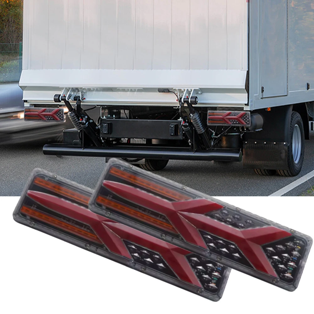 33cm/46cm 24V LED Rear Light Trailer Taillight Rear Stop Brake Lamp Dynamic Turn Signal For Car Truck Trailer Vans