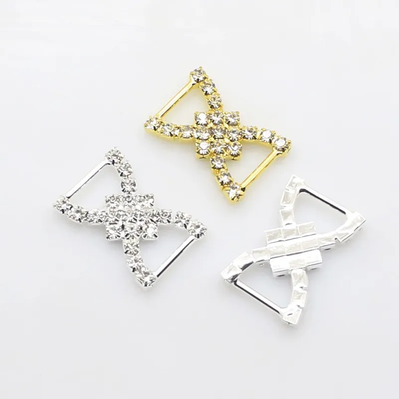 10Pcs 16 * 23MM Metal Rhinestone Hair Band Decorative Accessories Diy Wedding Dress Hair Band Gift Box Decorative Accessories