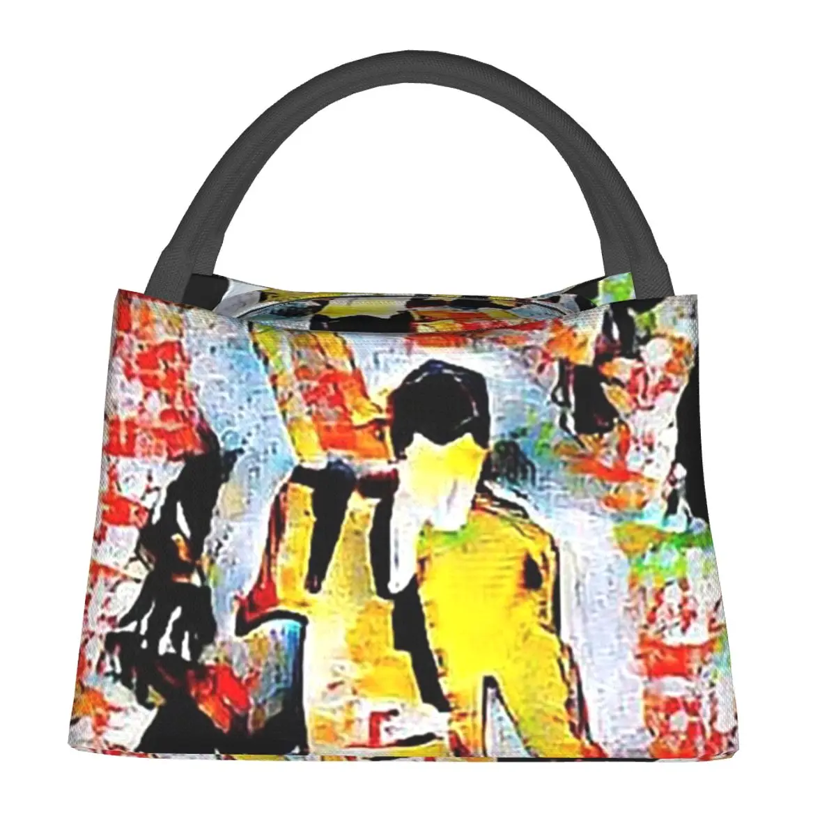 Freddie Mercury Artistic Portrait Pop Lunch Bags Insulated Bento Box Lunch Tote Picnic Bags Thermal Bag for Woman Student Work