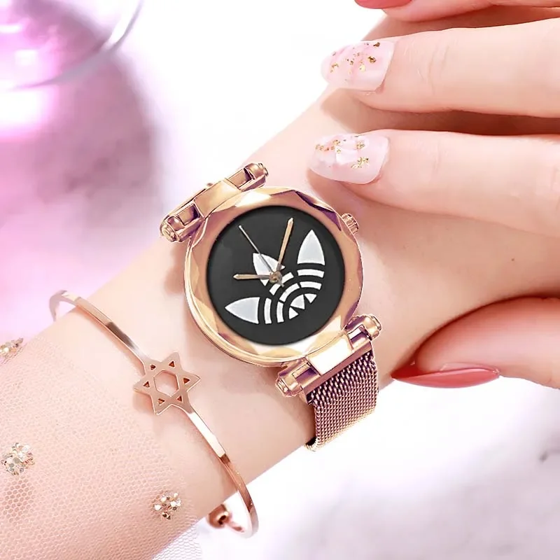 Relojes de cielo estrellado para Mujer, Reloj de pulsera femenino con correa magnética, Reloj de cuarzo para Mujer