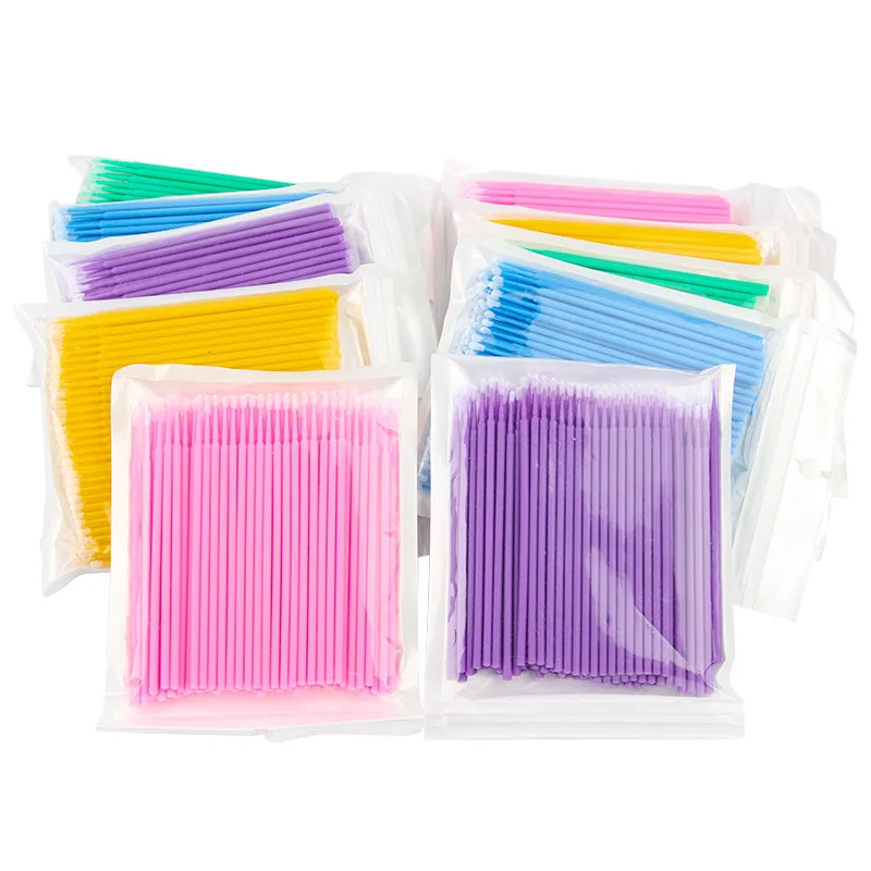 100Pcs Disposable Eyelash Eyeliner Cleaning Cotton Swab Lip Gloss Applicator Stick Beauty Clean Remover Cotton Swab Makeup Tools