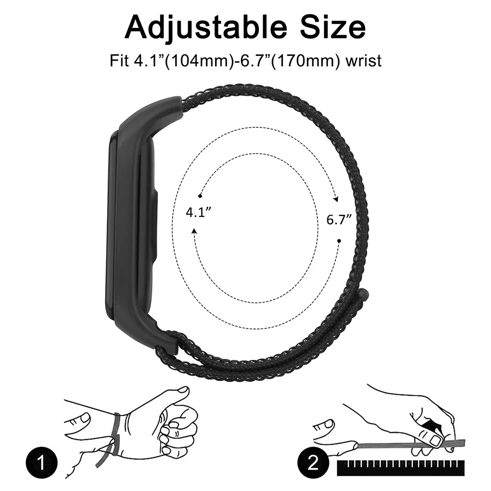Boucle en nylon pour Xiaomi Mi Band 7-7, NDavid Smartwatch, Bracelet de remplacement, Sangles, dehors, ATA Band 7, 6, 5, 4, 3, 2 pièces