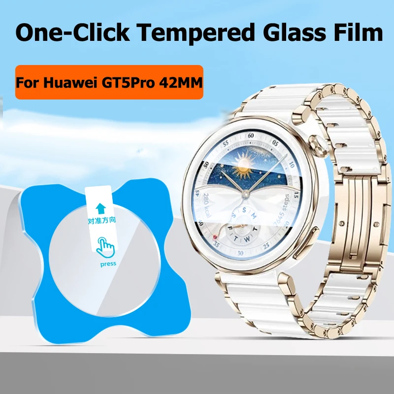 1-5 Stück Panzerglas für Huawei Watch GT4/5/6/7/GT6Pro 46mm 41mm Schnellmontage Displayschutz für Huawei GT5Pro 46/42mm – Detail 9