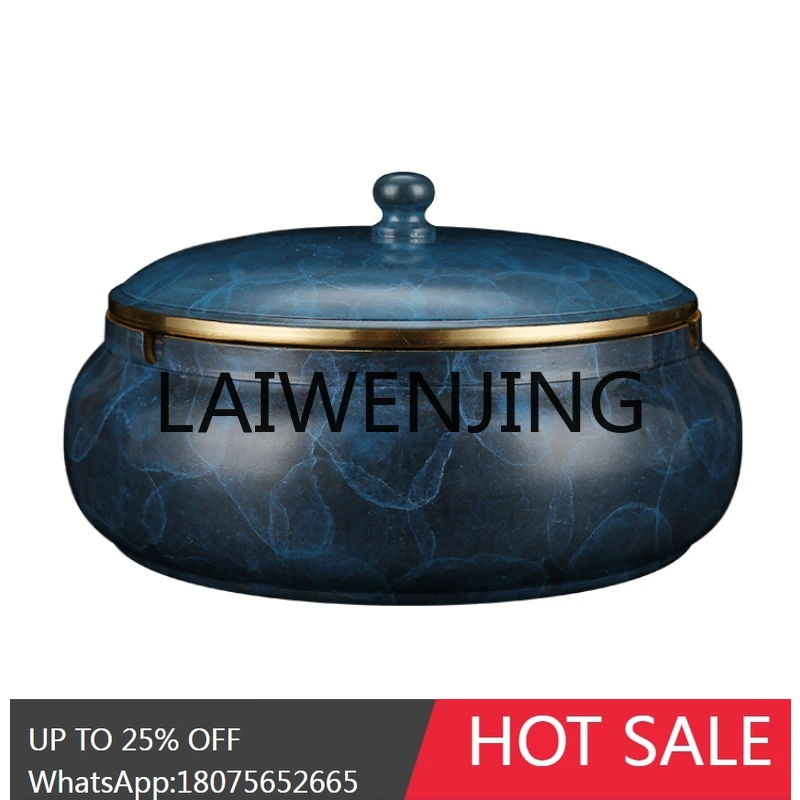 

RWJ Brass Ashtray with Lid Trendy European Style Ashtray