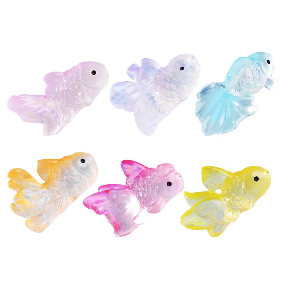 

6 Pcs Fish Tank Decorations Micro Landscape Goldfish Mini Resin Ocean Animals Figures Figurines