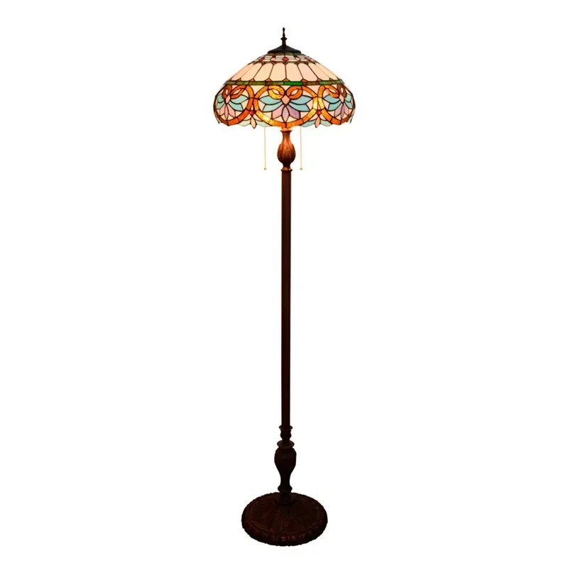 

40CM Tiffany Restaurant Floor Floor Lamp Bar American Decoration Color Glass Love Glazed Lighting