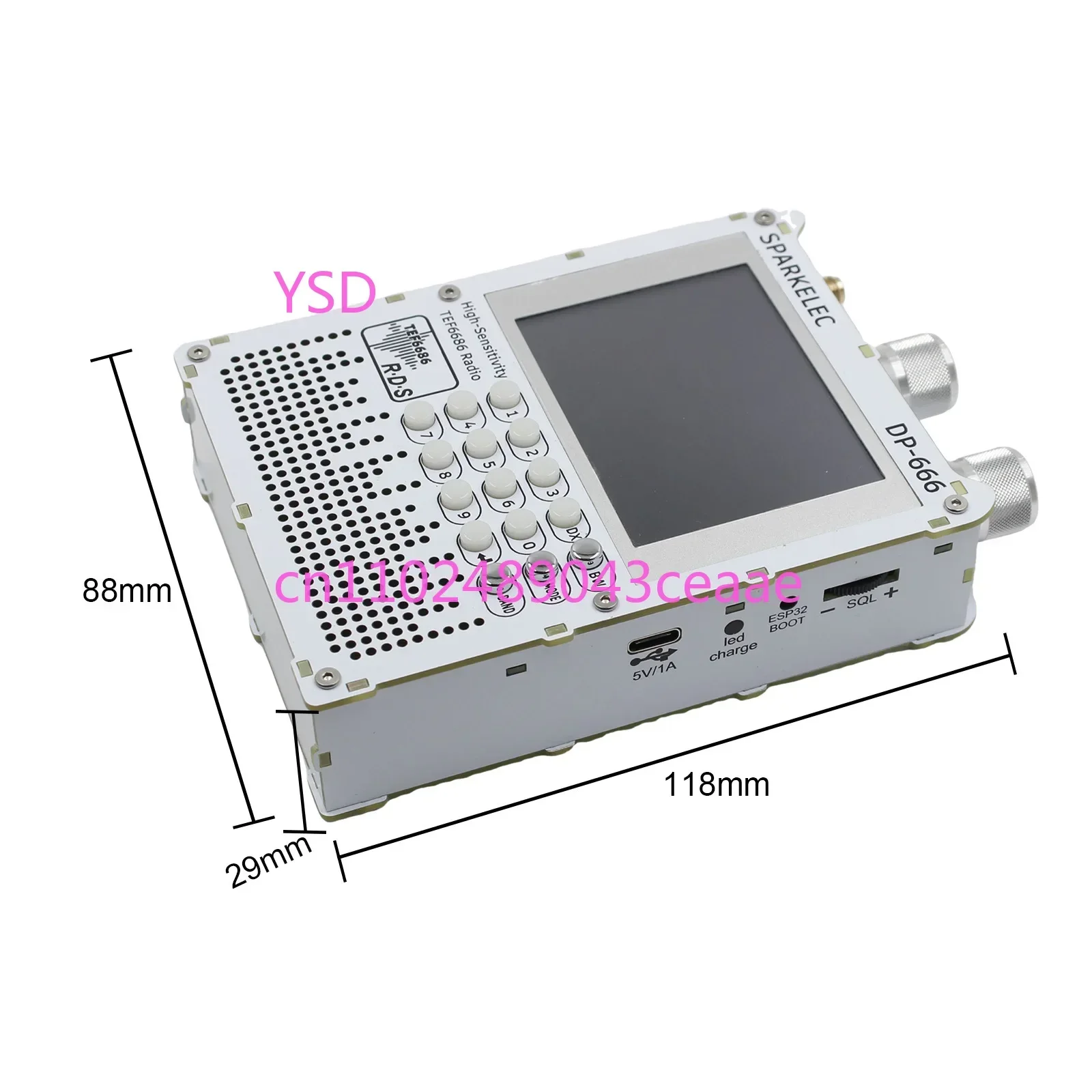 2.8-inch IPS Touchscreen Radio (Full Band, High Sensitivity, Supports FM/LW/MW/SW)