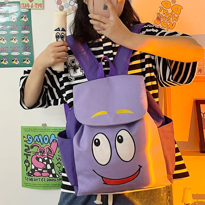 Disney Dora The Explorer tas punggung kartun baru kapasitas besar Kawaii tas selempang pelajar A4 tas sekolah ransel hadiah anak-anak