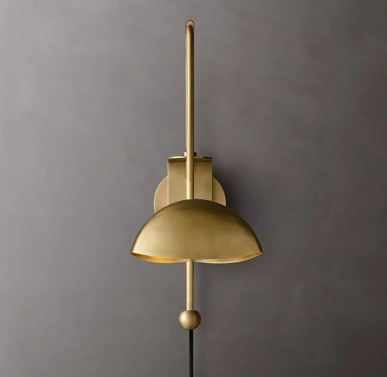 American Copper Wall Light Gold Black Plug Adapter