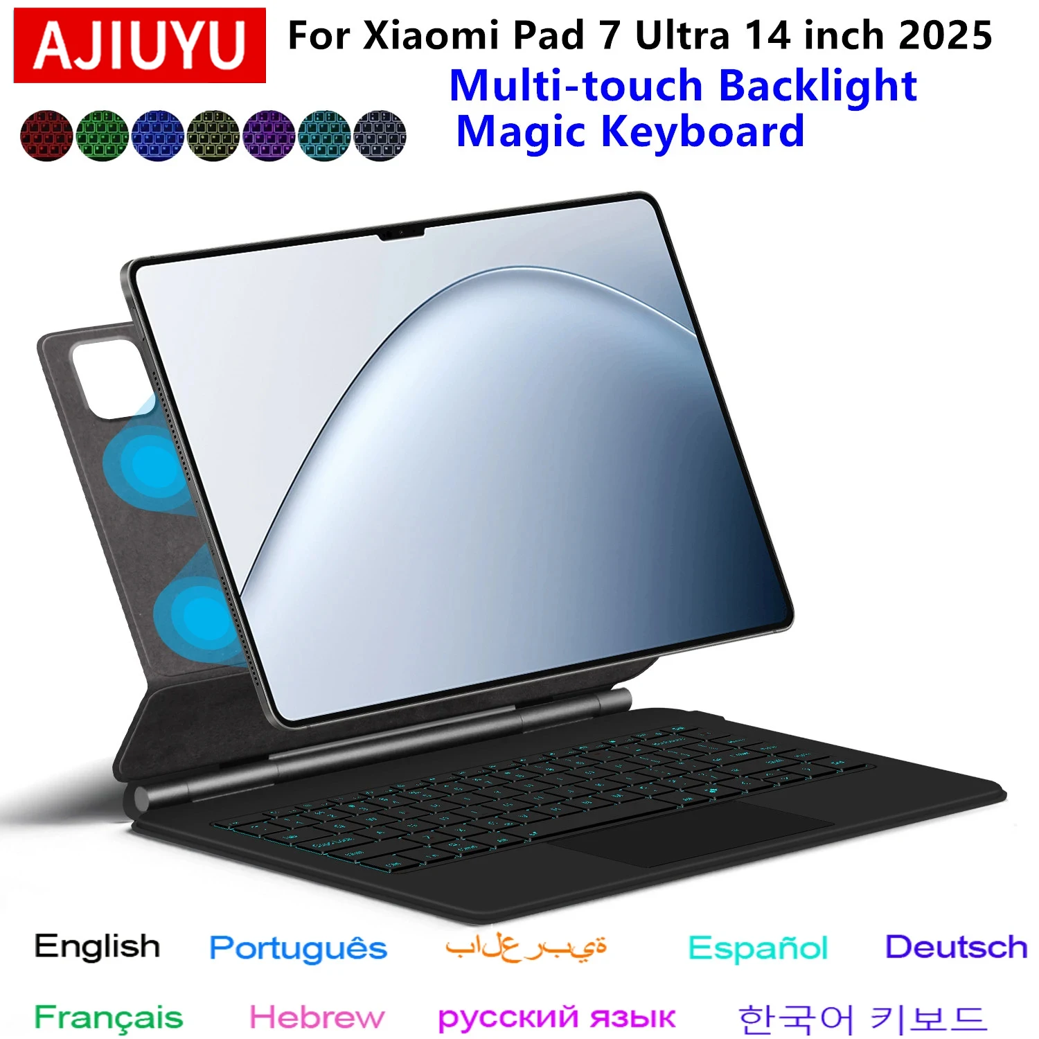 Magische Tastatur für Xiaomi Pad 7 Ultra 14 Zoll Hülle Mi Pad 7 Ultra 14" 2025 Tablet Smart Book Cover Folio Multi-Touch-Hintergrundbeleuchtung