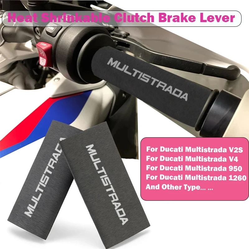 Motorcycle Heat Shrinkable Handlebar Grips Clutch Brake Lever Cover Non-slip Grip Glove For Ducati Multistrada V2S V4 950 1260