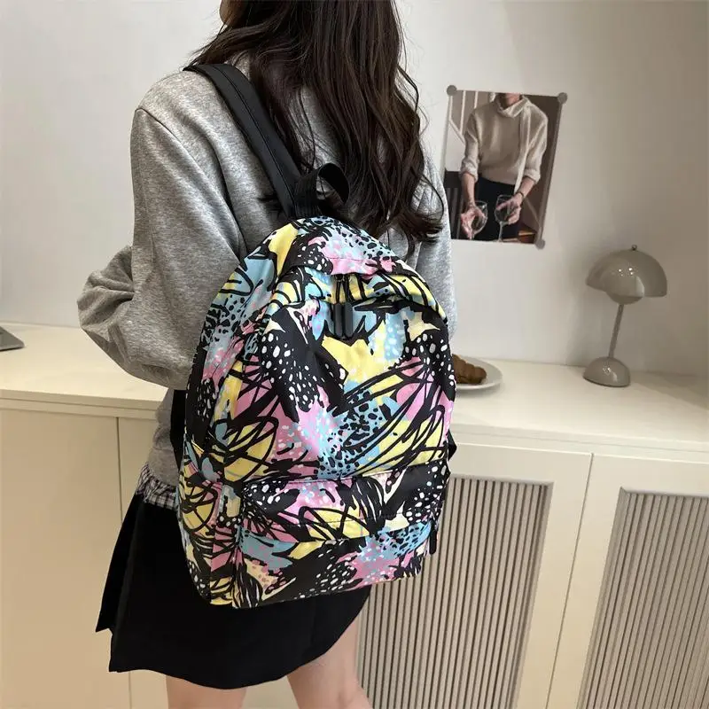 Mochila ligera con bloques de colores para mujer, morral para estudiante, mochila bonita, mochilas de dibujos animados, bolsos de diseñador, bolso escolar