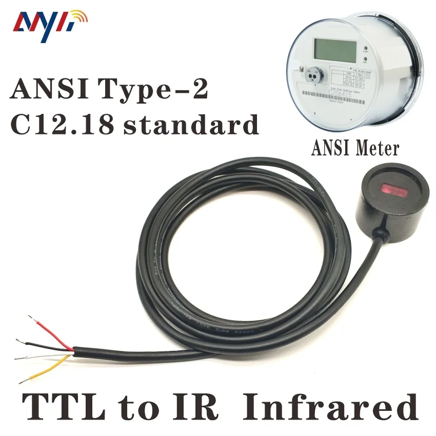 Sonda Óptica Infravermelha para Medidor Inteligente Leitura de Dados ir Padrão Ttl Ansi tipo C12.18 Medidores de Kwh