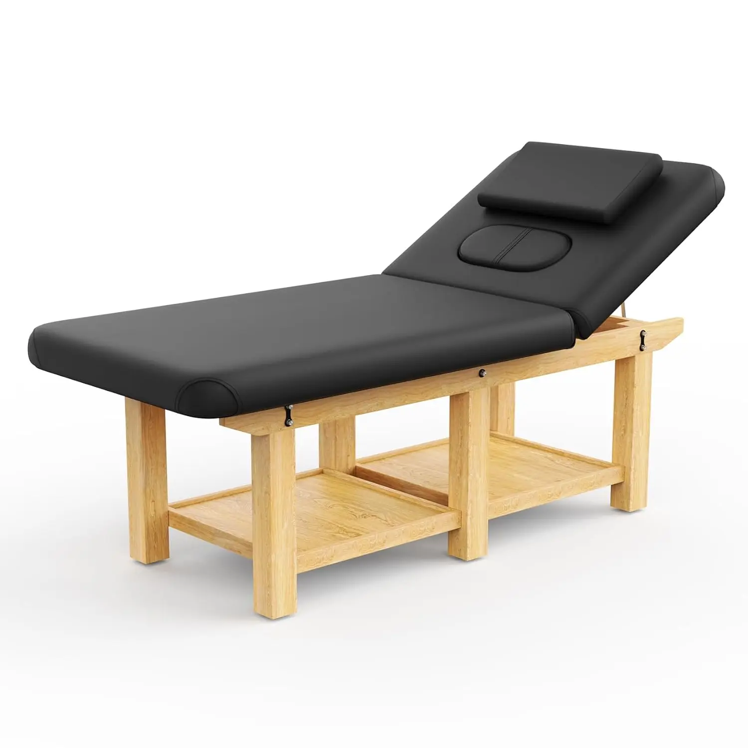 

31.5in Wide PU Leather Stationary Massage Table Spa Beauty Bed Clinic Salon 73in Adjustable Height, Customized