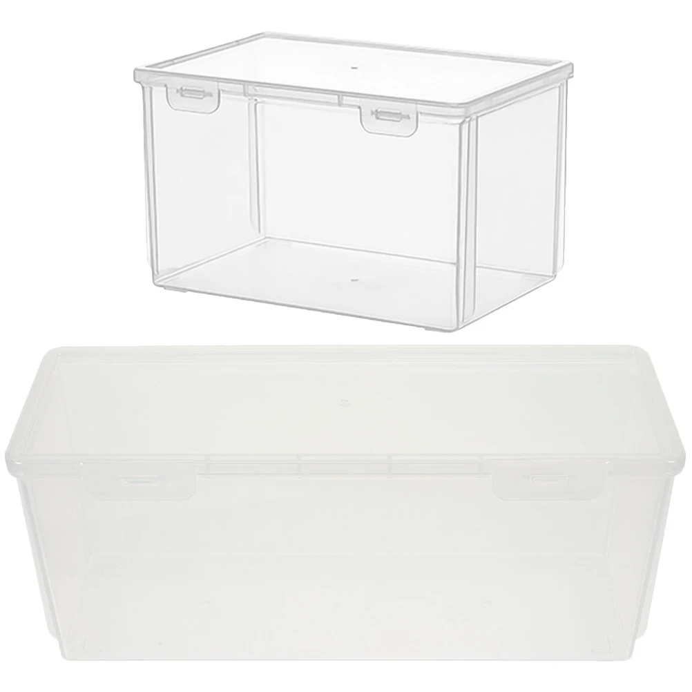 

2pcs Clear Bread Storage Container Food Box Fridge Organizer Kitchen Fresh Holder Leakproof Bread Box For Home Bakery Use