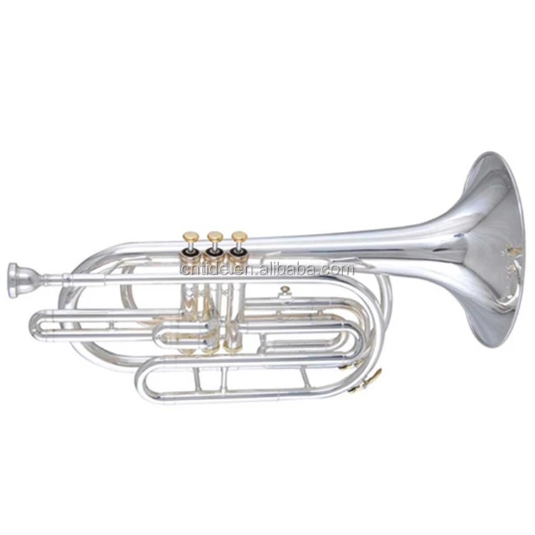 Silver Plated Stainless Steel Piston Marching Trombone Wind Instrument For Band Music Practice