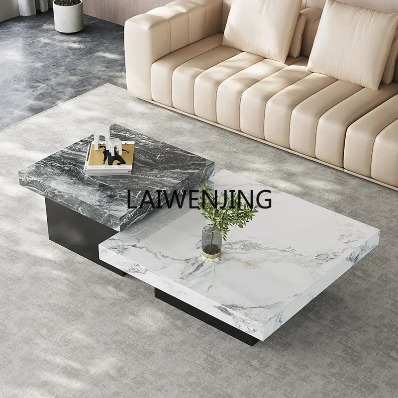 

LYN rock slab coffee table marble small apartment living room household square high and low combination