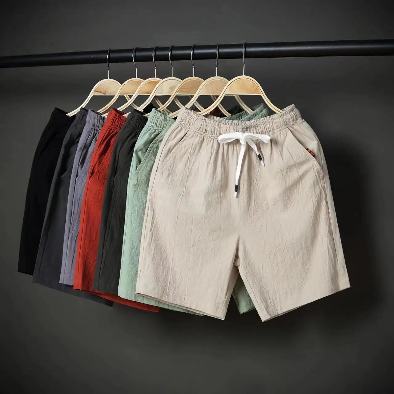 New Hot Summer Linen Shorts Women Plus Size Cotton Linen Short Pants Elastic Waist Knee Length Shorts With Pockets M-5XL