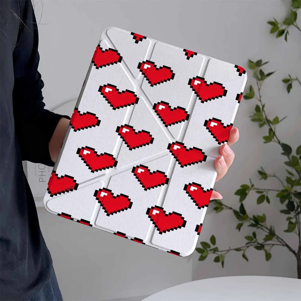 Viral Pixel Hearts For Samsung Galaxy Tab A8 A9 A11 S6 S7 S8 S9 S10 FE Plus Lite Protective With Pen Slot Tablet Case