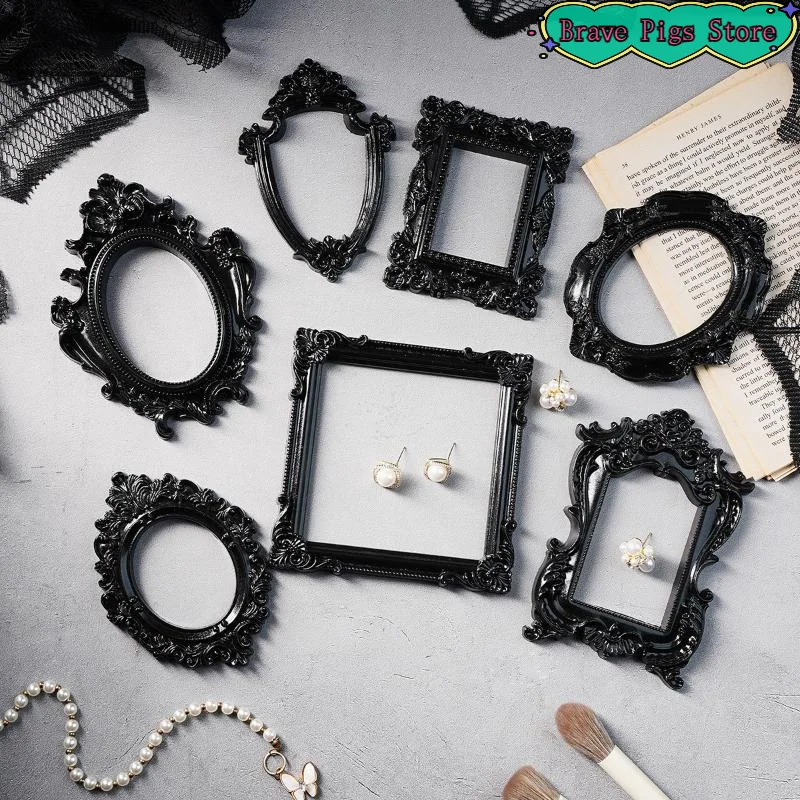 [HM]1Pcs Resin Material DIY Black-edged Prop Photo Frame European-style Wall Decoration For Props[HM]