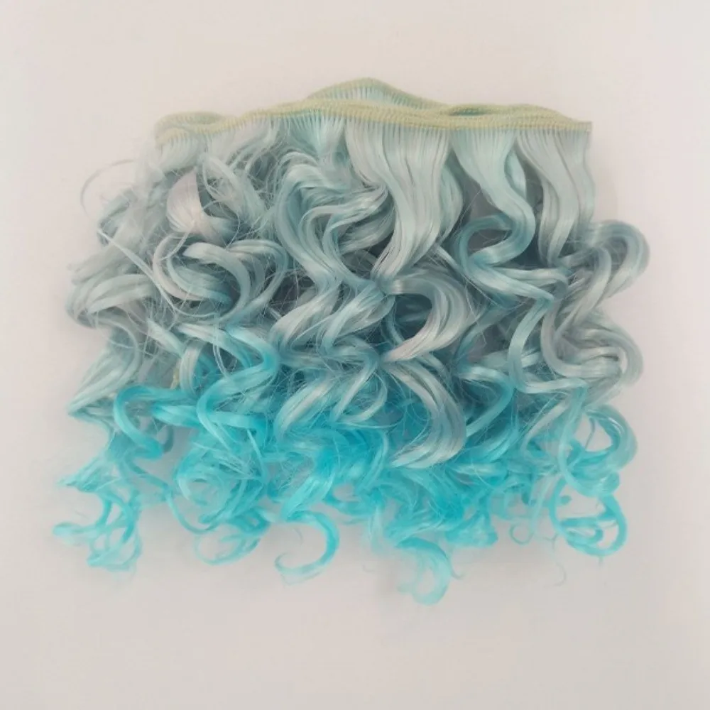 DIY 15CM Length Curly Hair Chemical Fiber Gradient Color Wig Accessories Imitation Wool Roll Hair Extensions For BJD SD