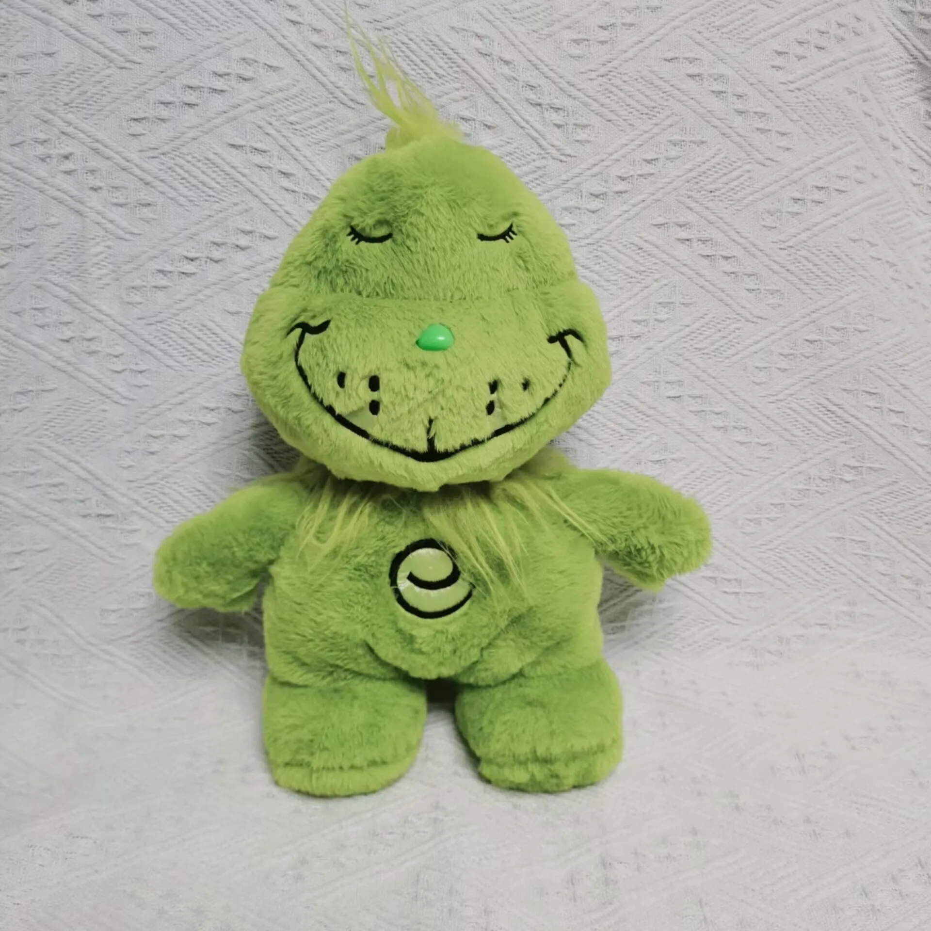 

New Green Shaggy Anime Plush Toy Breathing Companion Doll Glowing Belly Stuffed Animal Peripheral Cute Holiday Gift Forfriends