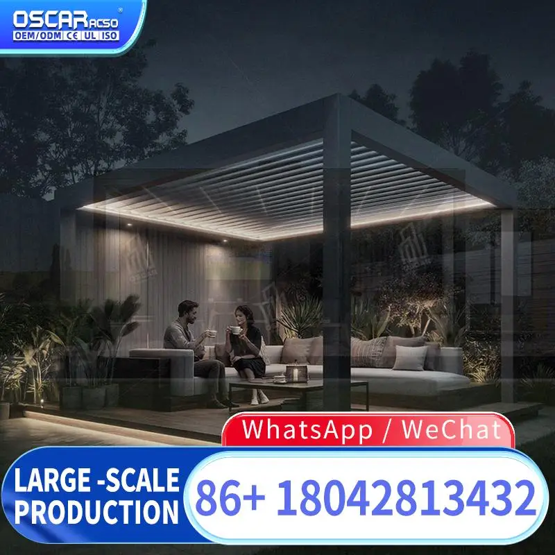 Hardtop Outdoor Gazebo with Metal Steel Roof Frame Aluminum Tent for Garden Patio Backyard pergola