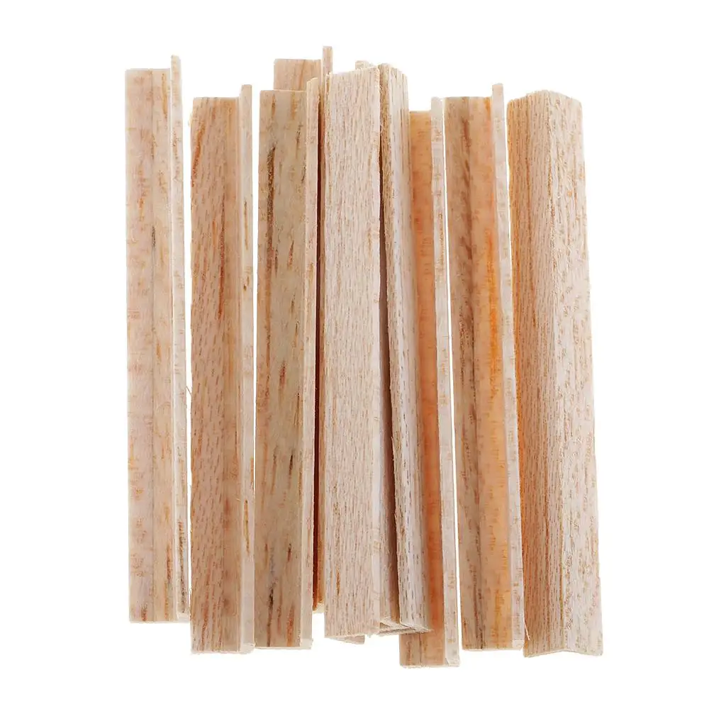 10 Pieces Unfinished Wood L Shapes Wooden Sticks Pieces for Woodcrafts Woodworking DIY craft Door Window Decoration Materials