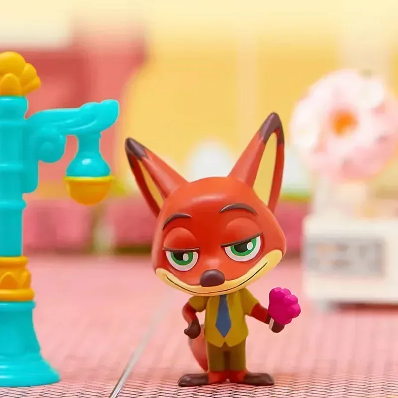 Disney-Figurine d'ornement mignon pour enfants, Zootopia, Zootropolis Blind, Boxbus Stop Blind Box, Judy Nic, Kawaii, Cadeaux de Noël