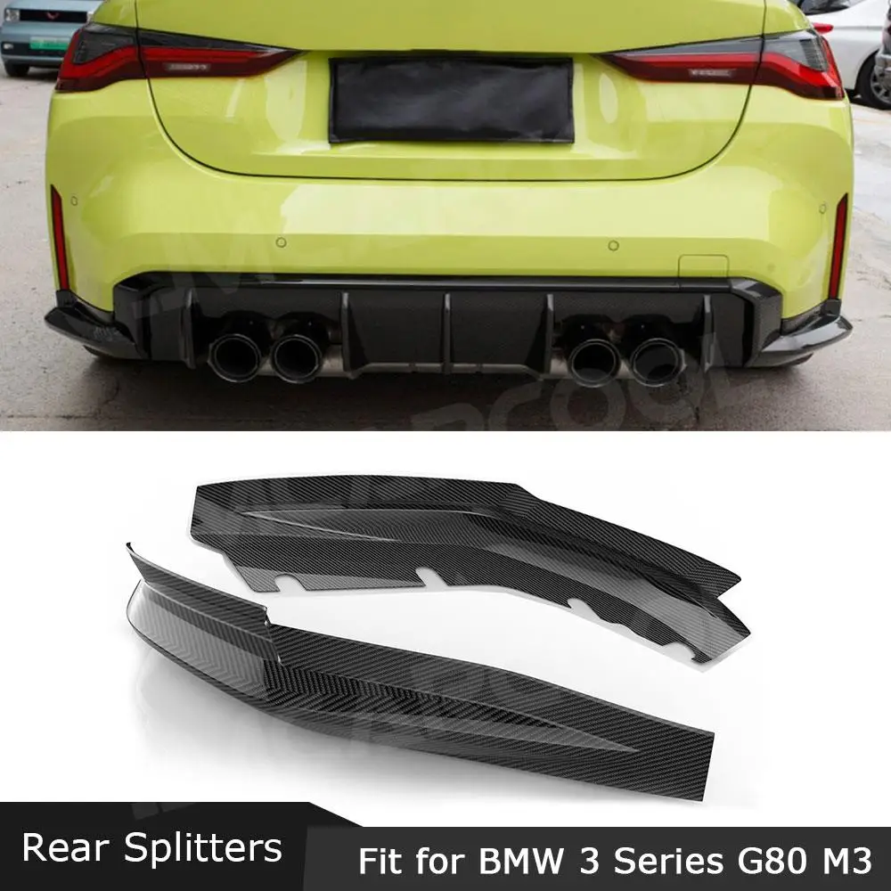 

Dry Carbon Fiber Rear Bumper Lip Splitters Flaps Apron Canards For BMW 3 Series G80 M3 For BMW 4 Series G82 G83 M4 2021+